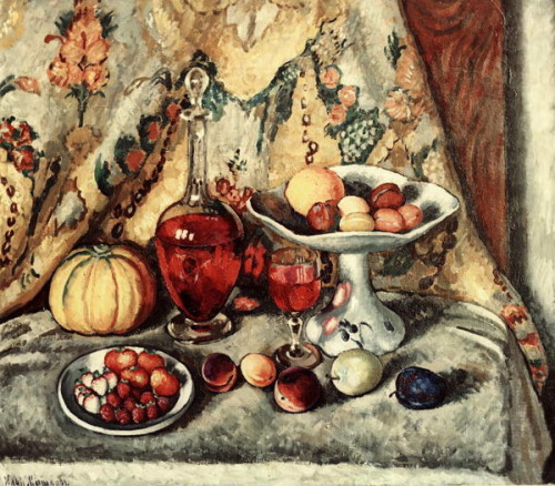 Still Life with Brocade, 1914, Ilya MashkovMedium: oil on canvas