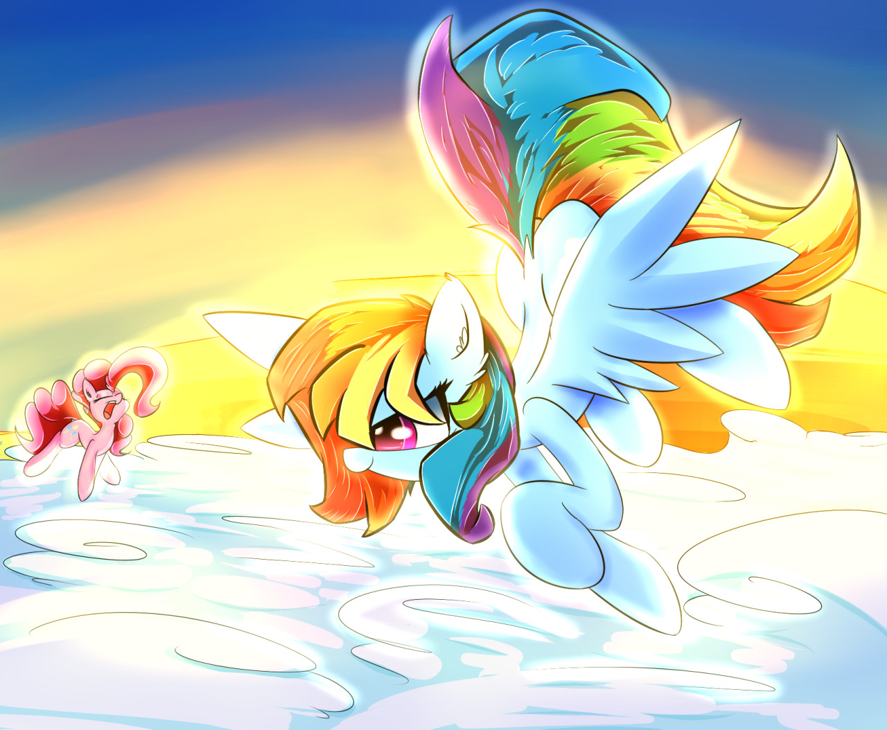 madacon:  Dash above the clouds! …. with pinkie of course, because screw physic!