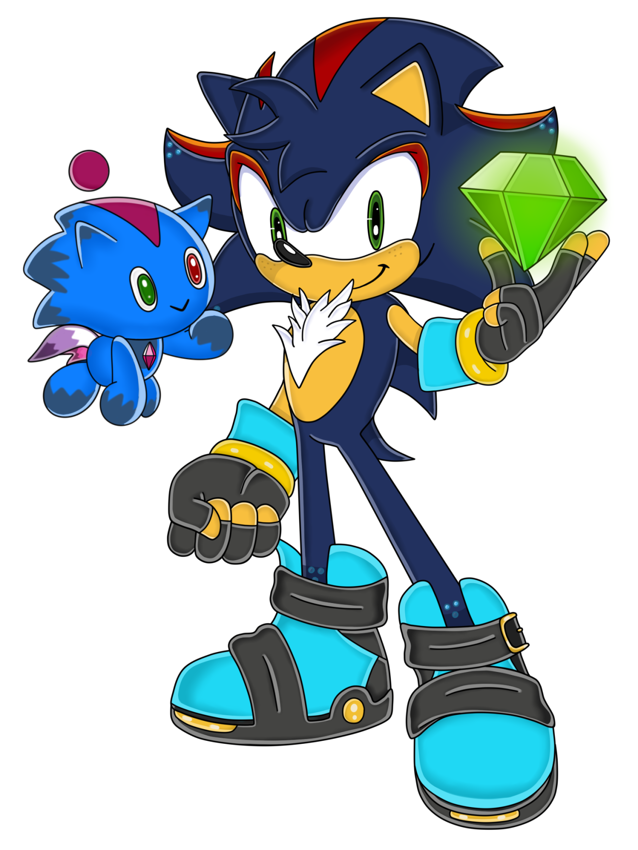 Concept art for a fusion of sonic, silver, and shadow combined. Idk why I  made it but I gotta say, it don't look to bad. What do you guys think? :  r/silverthehedgehog