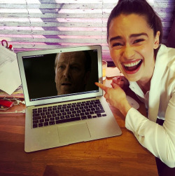 lindsayetumbls:  gameoflulz:  From Reddit’s Photoshop Battle of this photo from Emilia Clarke’s instagram.  Read More…