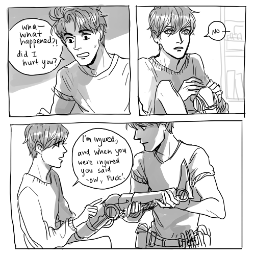 kelpls:  I made a comic from the mechanic/robot thing i drew a while back BUT THEN