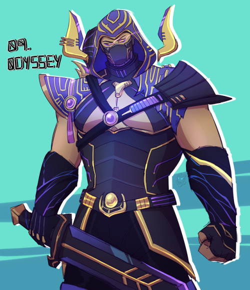 Skintober day 9 - Odyssey Shen I wanted a titty window so I gave it to him. 