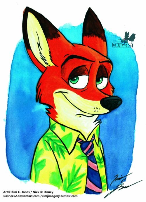 kimjimagery:    Going to see Zootopia todayArt © Kim C. JonesNick © Disney   