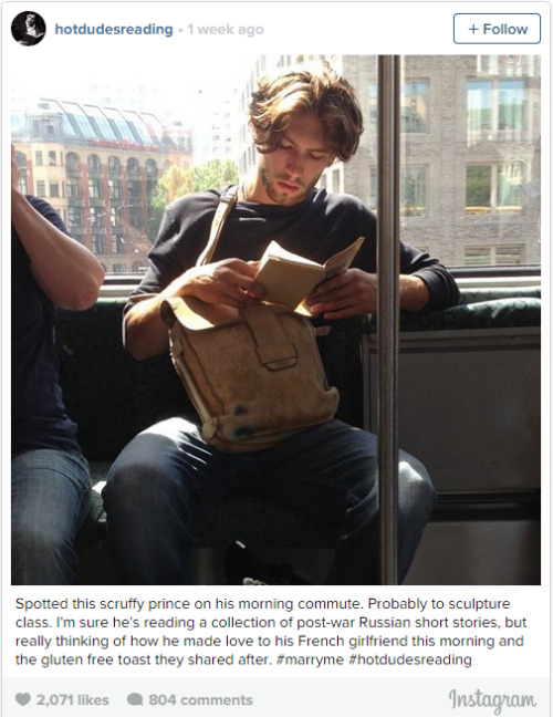 eee-in:dirtymilkers:sosungalittleclodofclay:ebookporn:‘Hot Dudes Reading’ Is the Best Thing to Happe