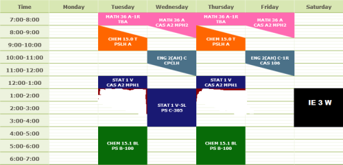 Bagong sched ko. Moved na kasi to saturday ang IE3 classes namin &lt;/3 RIP yolo fridays huhuhuh