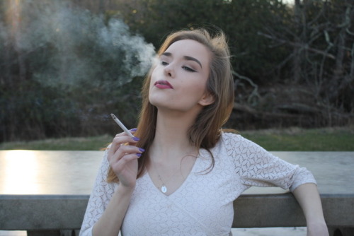 leathersmoke81: Lacey - sucks down another VS120! They are my favorite. I just love Virginia Slim&am