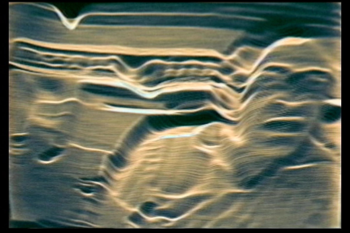 softpyramid:  Steina VasulkaTelc, 1974still from 5:10 min video(Rutt/Etra Scan Processor