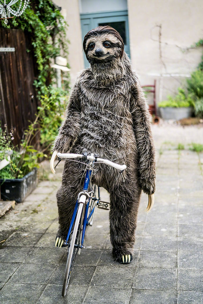 Designer Karoline Hinz has created a realistic sloth costume