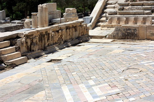 antinousresurrected:last-of-the-romans:Theatre of Dionysus in Athens. 4th century BC.  Seats wi