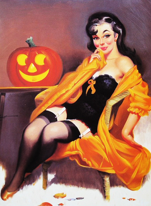 halloweenpinupart: rogerwilkerson: Halloween Pin-Up Happy Halloween