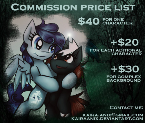 kairaanix:  I decided to open them now!New price list!  hey hey heads up