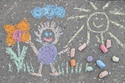 source 1, 2, 3, 4.sidewalk chalk