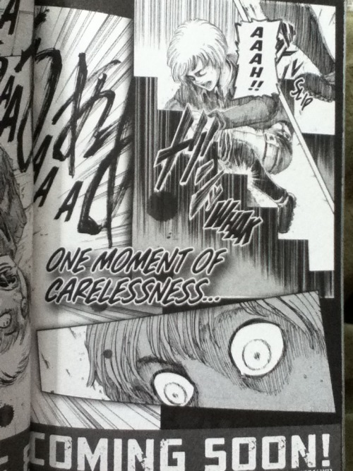 escaped-ocelot:  I got volume 7 in the mail a couple of days ago so here’s armin hitting his shin on the stairs amazing 