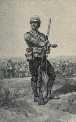British soldier on colonial campaign armed