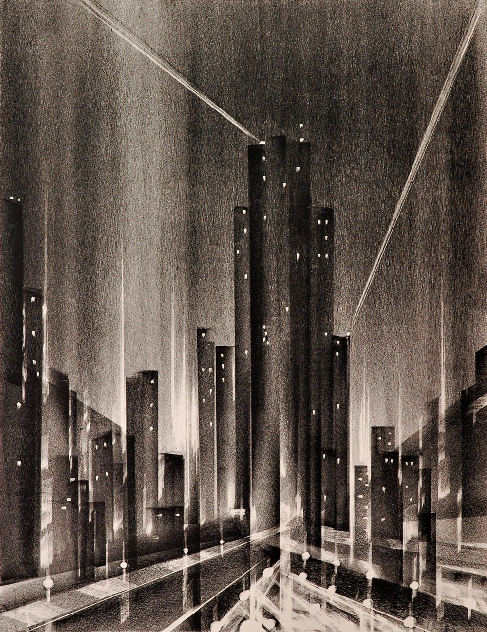 kafkasapartment:  Lights, 1963. Richard Florsheim. Lithograph on paper 