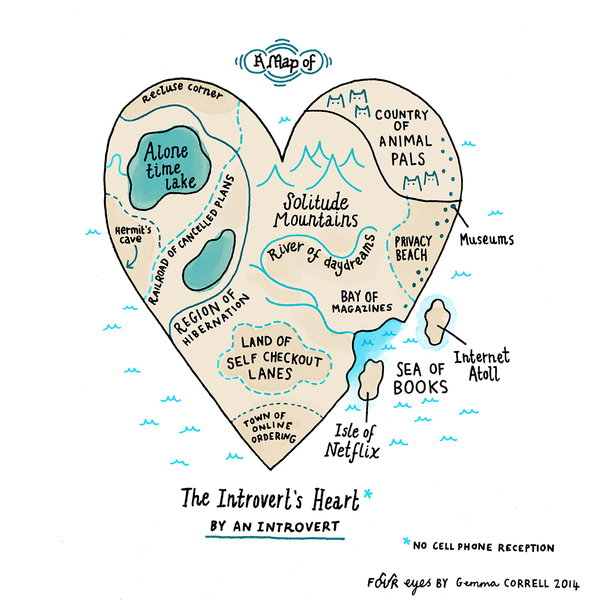 tastefullyoffensive:
“A Map of the Introvert’s Heart
[gemmacorrell] (bigger version)
”