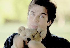dailydamongifs:  Damon + Ms. Cuddles(requested by anonymous) 