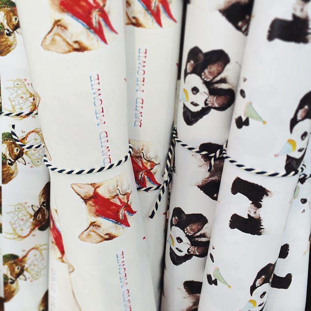 Mister P is at @designersmakers today at Spitalfields. With lovely neighbours and new wrapping paper. Toot!