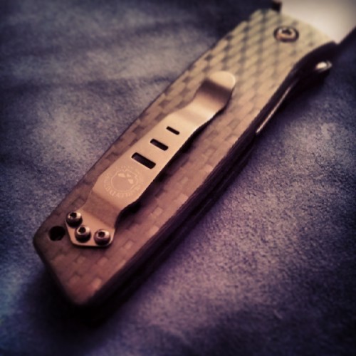cuscadi:  Fällkniven PXL Workhorse with custom made aero cf scales.  (Photos by Abid)