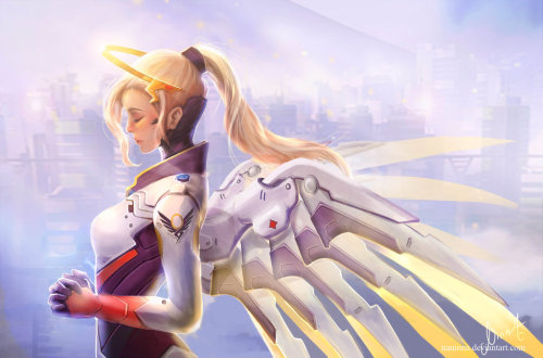 overwroughtfan:  [Overwatch] Praying for Mercy by NaNinna  