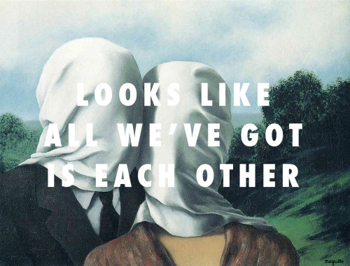 flyartproductions:The lovers could recognize voodooLes amants (1928), Rene Magritte / Voodoo, Frank 