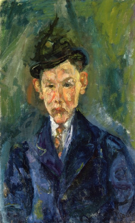 chaim-soutine: Young Man Wearing a Small Hat, 1916, Chaim SoutineMedium: oil,canvas