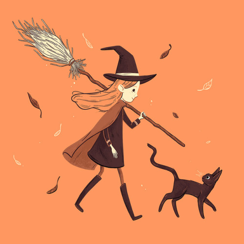 Happy Halloween!Witch and Cat by Celia Krampien:www.celiakrampien.comInstagram / Twitter /