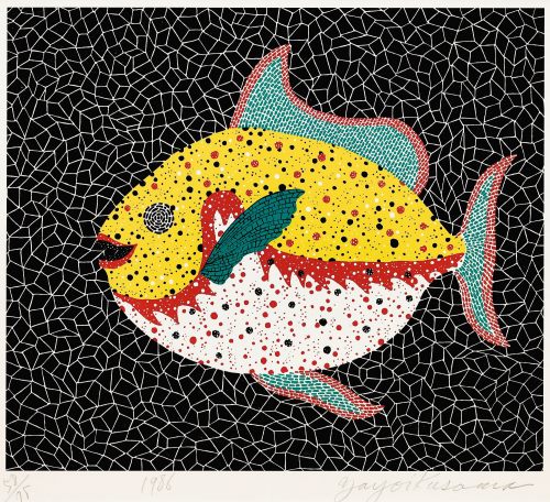 Yayoi Kusama (Japanese, b. 1929), Fish, 1986. Screenprint, image: 46 x 53.5 cm, sheet: 54 x 61.8 cm.