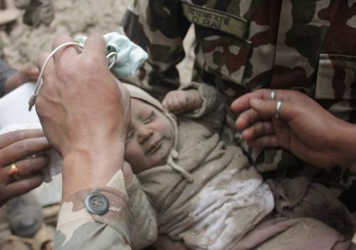 perplexistan:  Such an amazing story of hope, amid so much despair. Four-month-old Sonit Awal was rescued, alive, from the rubble in the aftermath of the Nepal earthquake. Sources: CNN, USA Today, People