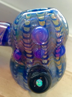 doobiedrewbie:  New fumed wrap and rake bubbler. 💘   Beautiful Glass Piece