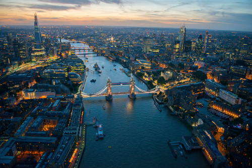 London at dusk