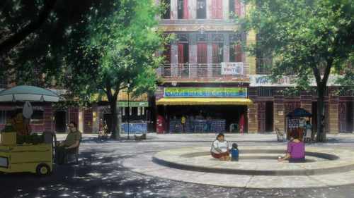 Michiko to Hatchin (2008/2009) is an anime by studio Manglobe. Backgrounds are co-production from To