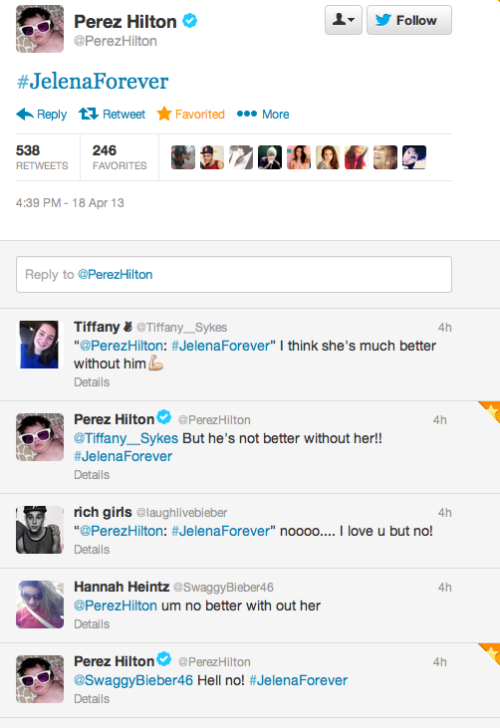 nothinglikejelena:  For once, I actually agree with Perez Hilton. 