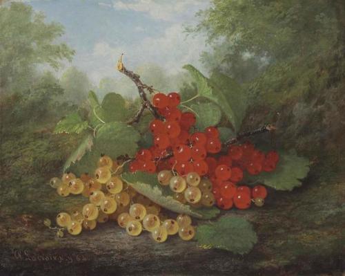 Paul Lacroix  (1827- 1869)Still Life with Red and White Currants, 1864