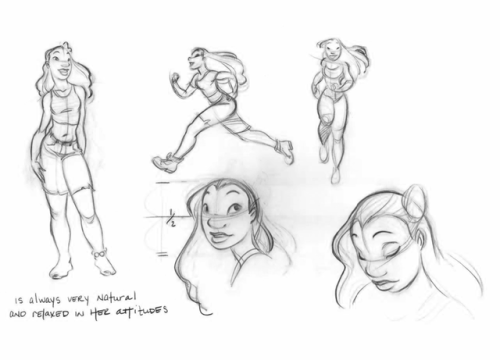 Character sketches and model sheets for Lilo & Stitch from A Disney Sketchbook