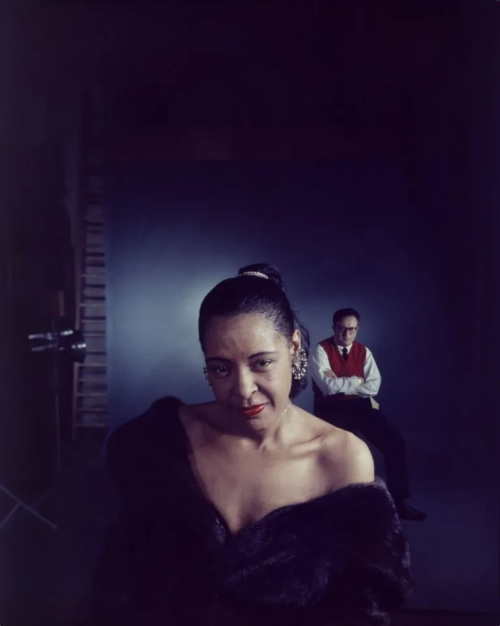 Arnold Newman, Billie Holiday and Orchestra Leader Ray Ellis, 1958 