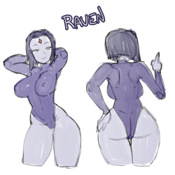 thedarkeros:quick color sketch of Raven,