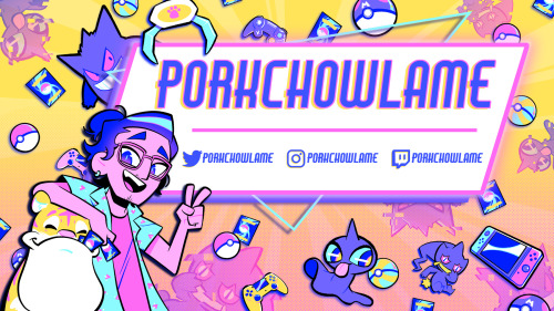 Last year did some pieces for my bud porkchowlame’s twitch and yt channels! You can catch him stream