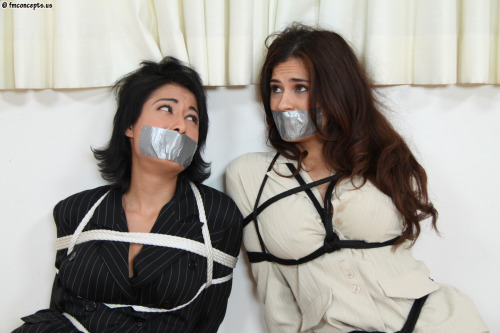 onlyfmconceptsusandtiedladies: Secretaries In Bondage 60-Lilly Evans And Vanessa Veracruz