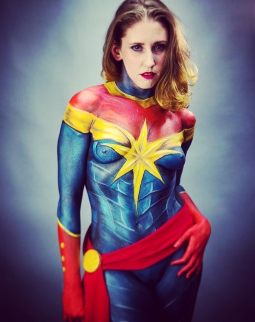 Captain Marvel cospaint by Heloz Creative Arts