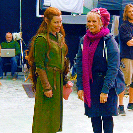 silvan-captain:Evangeline being a ٩(^ᴗ^)۶ on set