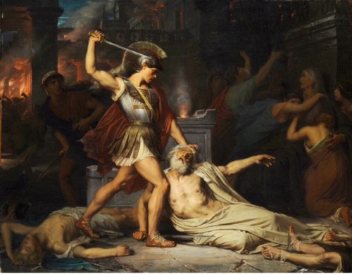life-imitates-art-far-more:Jules Joseph Lefebvre (1834-1912)“The Death of Priam” (1861)O