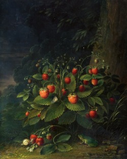 laclefdescoeurs:Stillleben mit Erdbeeren, 1820, Johann Adam Schlesinger