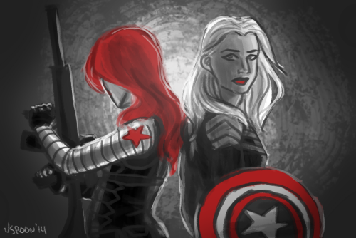 unidentifiedspoon: missmarvel requested that “someone draw natasha as winter soldier and sharo