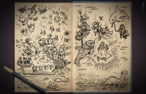 Continuing my RP Jester Sketchbook series.Please enjoy these spreads which span content from eps 112