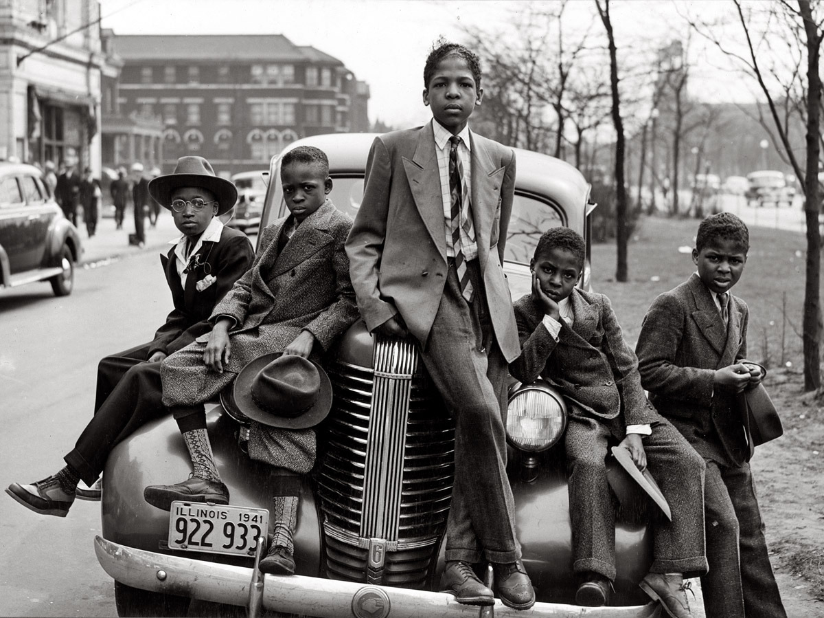 vintageeveryday:  April 1941. Negro boys on Easter morning, Southside Chicago. Acetate