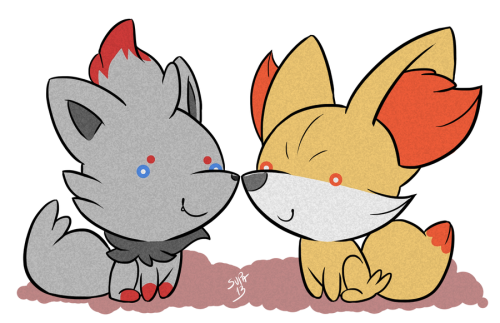 pokedext:Zorua and Fennekin by ~8-bitWatermelon