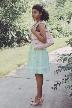 trueconfessionsofacurvygirl:  milkandtwee:  SHOES: Bettie Page  DRESS: Bea &amp; Dot  BAG: Betsey JohnsonSorry for the late post. I’ve been sick lately and also trying to balance having a decent schedule next to my new job. Hoping not to fall off