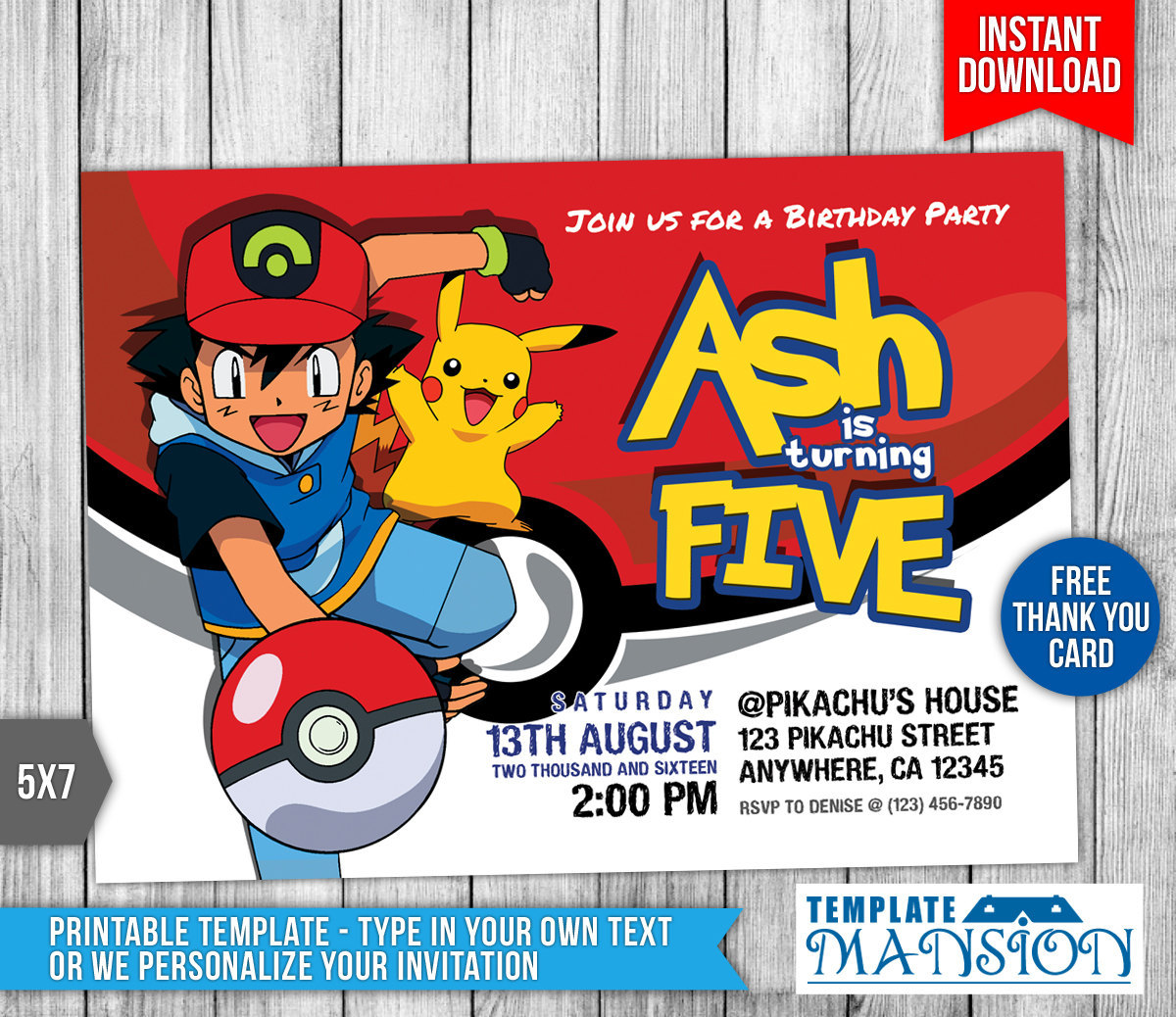 Download Birthday Invitation Templates Pokemon Invitation Pokemon 