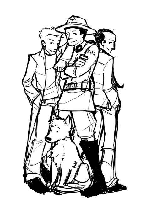 werelibrarian:Once upon a time piig drew me a due South picture for thingmas. It deserves to be